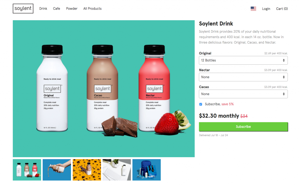 Soylent Product Landing Page